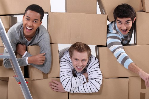 Packed boxes prepared for a small house move in Osidge